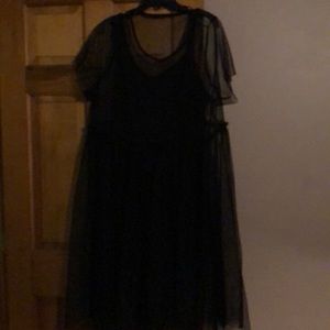 Torrid SZ.2 Black Mesh Skater Dress